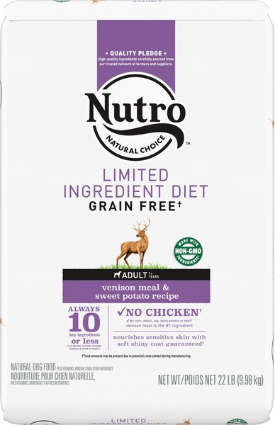 Nutro Limited Ingredient Diet Sensitive Support with Real Venison Meal & Sweet Potato Grain-Free Adult Dry Dog Food, 22-lb bag slide 1 of 9