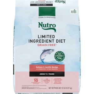 Nutro Limited Ingredient Diet Sensitive Support with Real Salmon & Lentils Grain-Free Adult Dry Dog Food, 22-lb bag