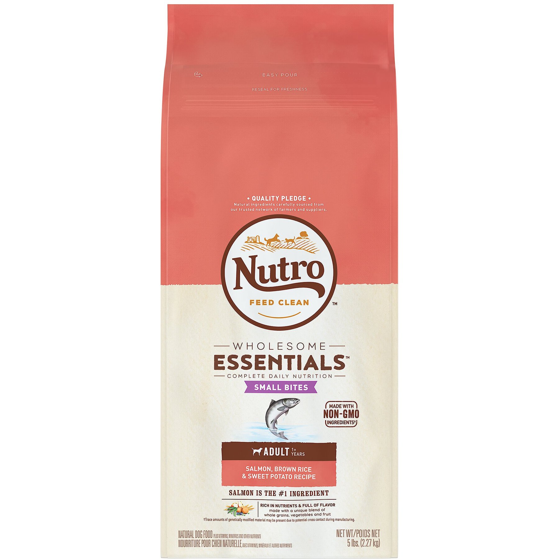 Discontinued NUTRO Wholesome Essentials Small Bites Adult Salmon Brown Rice Sweet Potato Recipe Dry Dog Food 5 lb bag Chewy