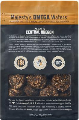 Show full view: Majesty's Omega Skin, Coat & Immune Support Apple Flavor Wafers Horse Supplement, 30 count slide 2 of 5