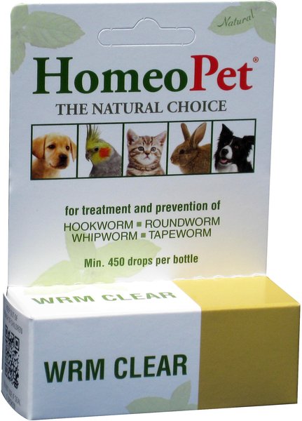 HomeoPet WRM Clear Dewormer for Hookworms, Roundworms, Tapeworms & Whipworms for Birds, Cats, Dogs & Small Pets, 450 drops slide 1 of 4