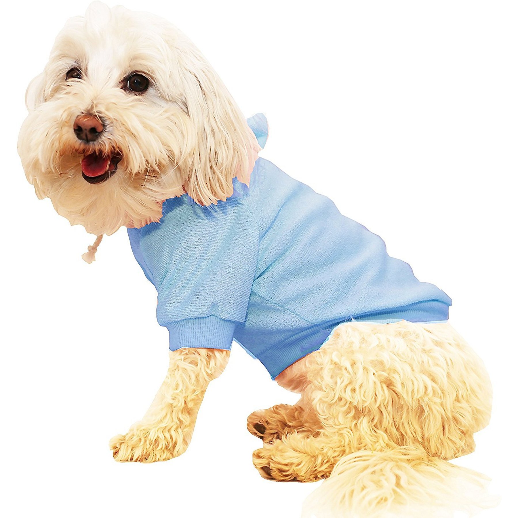 Pet Life French Terry Hooded Dog Sweater, Large, Blue