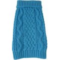 Pet Life Swivel-Swirl Heavy Cable Knitted Dog Sweater, Large, Light Blue