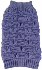 Pet Life Butterfly Stitched Heavy Cable Knitted Turtle Neck Dog Sweater, Small, Lavender Purple