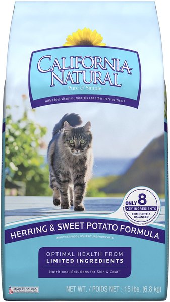 CALIFORNIA NATURAL Herring Sweet Potato Formula Dry Cat Food 15