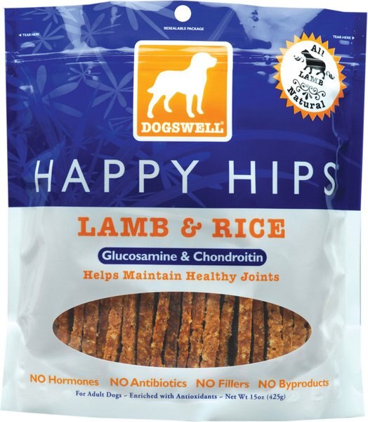 Discontinued DOGSWELL Happy Hips Lamb & Rice Jerky Dog Treats, 15oz