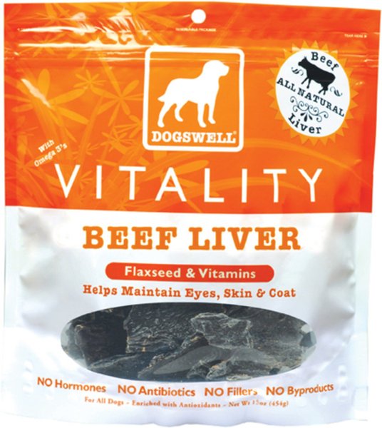 Discontinued DOGSWELL Vitality Beef Liver Jerky Dog Treats, 15oz
