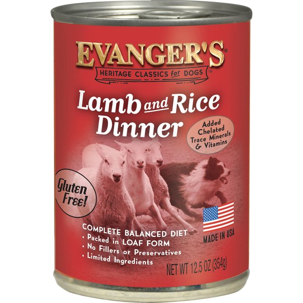 EVANGER'S Classic Recipes Lamb & Rice Dinner Canned Dog Food, 12.5-oz ...