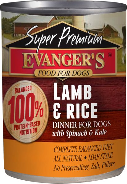 Evanger's Super Premium Lamb & Rice Dinner Canned Dog Food, 12.8-oz, case of 12 slide 1 of 2