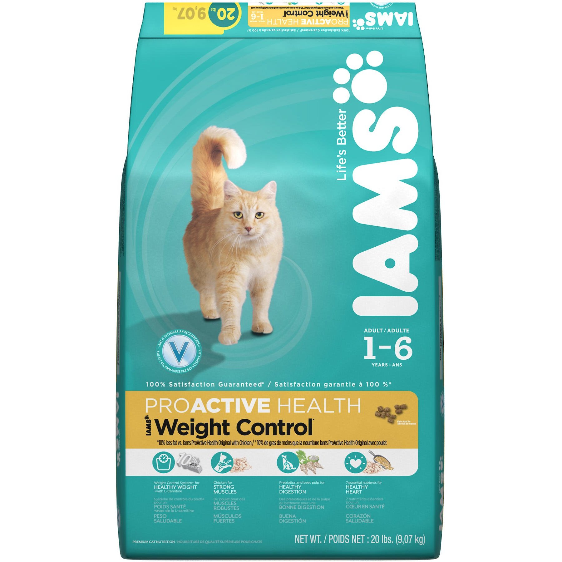 Discontinued IAMS ProActive Health Weight Control Dry Cat Food 20 lb bag Chewy