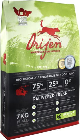 ORIJEN Senior Grain Free Dry Dog Food 4.5 lb bag Chewy