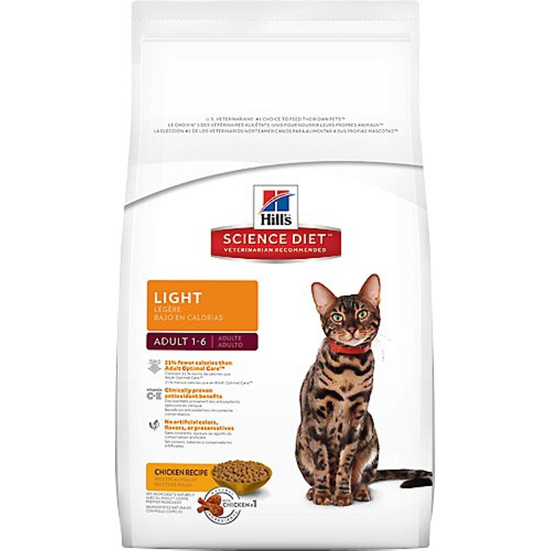 HILL S SCIENCE DIET Adult Light Chicken Recipe Dry Cat Food 7 lb bag Chewy