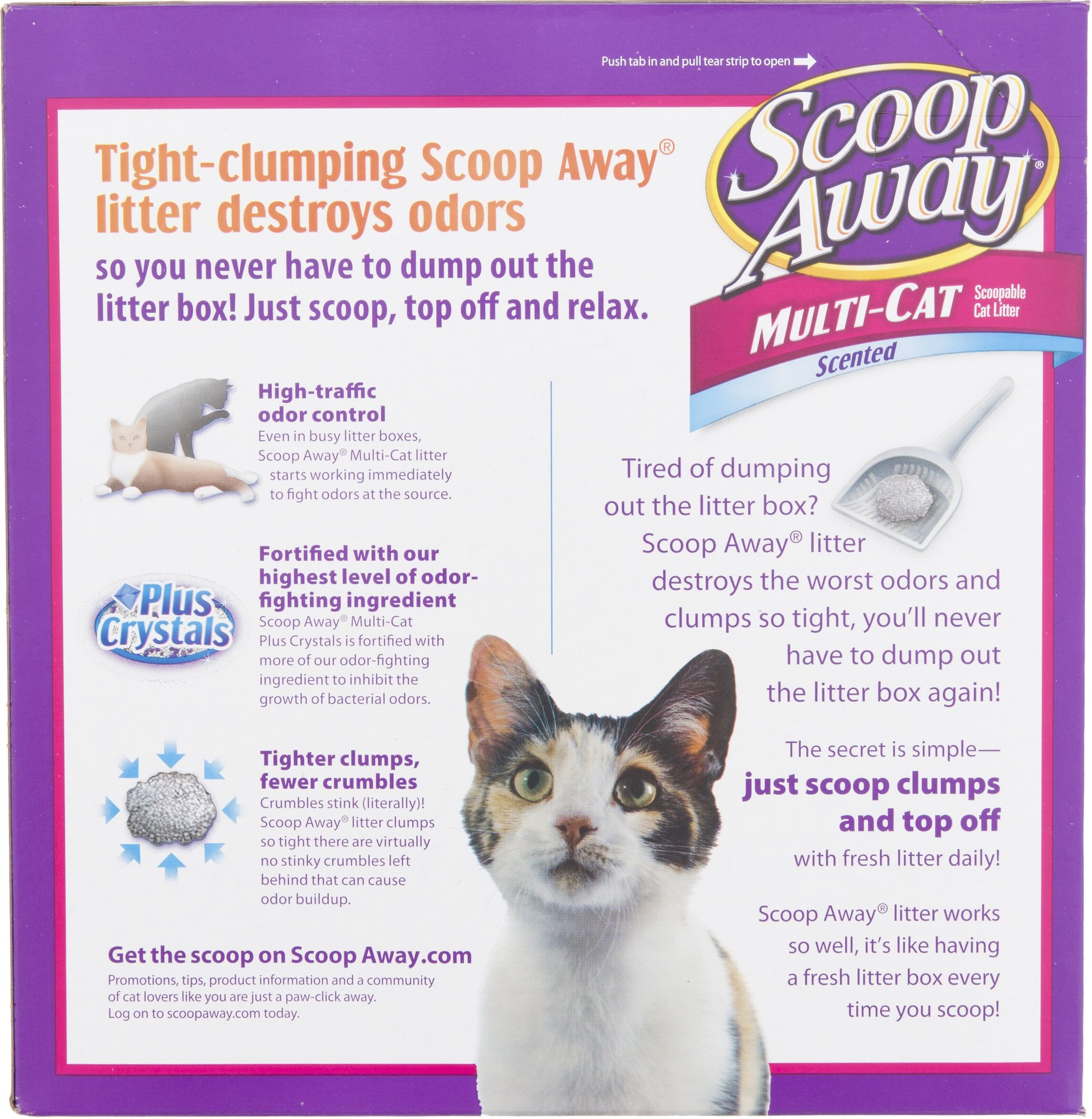 SCOOP AWAY Plus Crystals Scented Clumping Clay Cat Litter, 25-lb box -  
