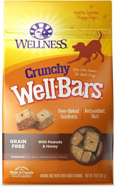 Wellness Natural Grain Free Wellbars Crunchy Peanut and Honey Recipe Dog Treats Wellness Natural Grain Free Wellbars Crunchy Peanut and Honey Recipe Dog Treats