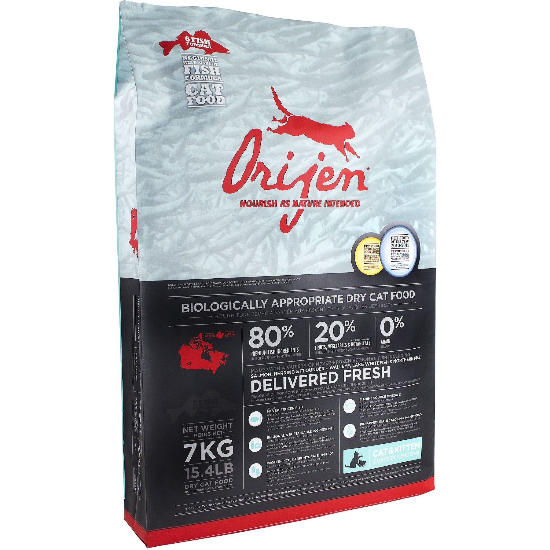 ORIJEN Six Fish Grain Free Dry Cat Food 12 lb bag Chewy