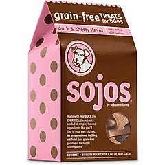 Sojos Grain-Free Duck & Cherry Flavor Dog Treats, 10-oz box