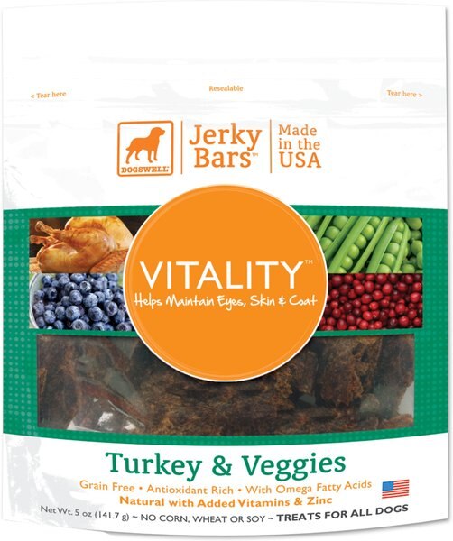 Discontinued DOGSWELL Vitality Jerky Bars Turkey & Veggies Dog Treats