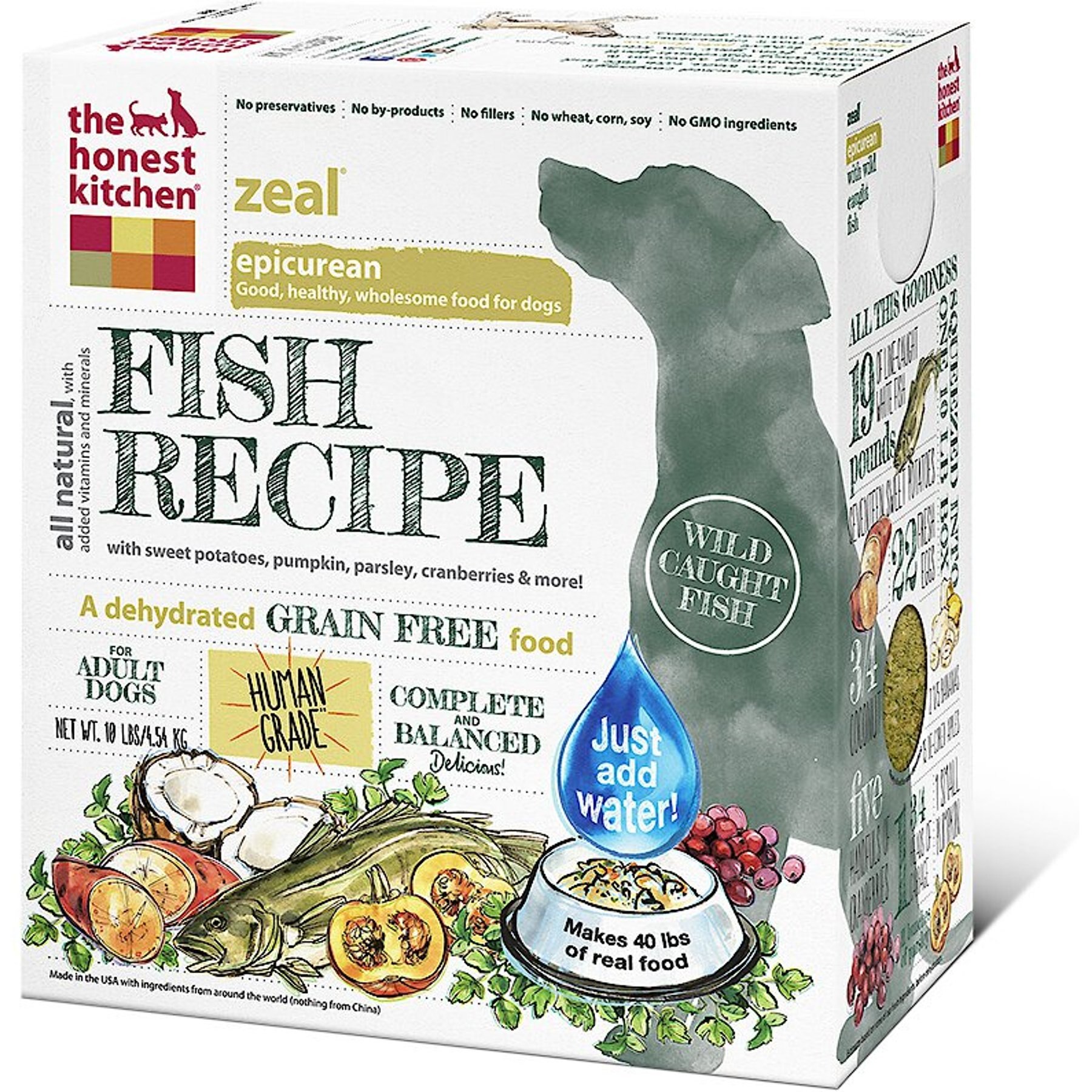 THE HONEST KITCHEN Fish Recipe Grain Free Dehydrated Dog Food 4 lb box Chewy