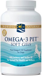 Nordic Naturals Omega-3 Pet Softgels Supplement for Dogs, 180 count