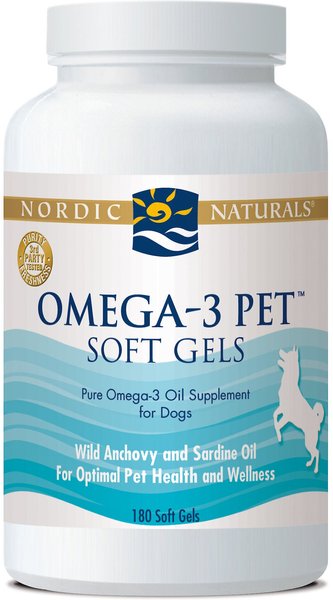 Nordic Naturals Omega-3 Pet Softgels Supplement for Dogs, 180 count slide 1 of 5
