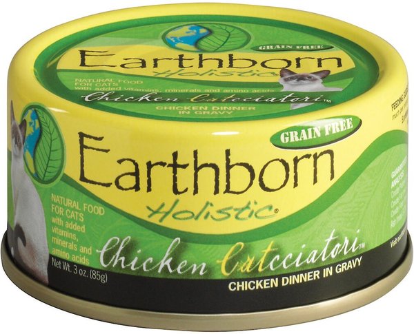 Earthborn Holistic Chicken Catcciatori Grain-Free Natural Adult Canned Cat Food, 3-oz, case of 24 slide 1 of 5