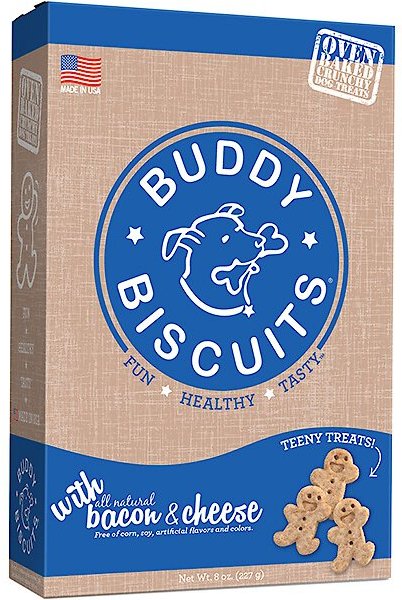 Buddy Biscuits Oven Baked Teeny Treats with Bacon & Cheese, 8-oz box slide 1 of 6