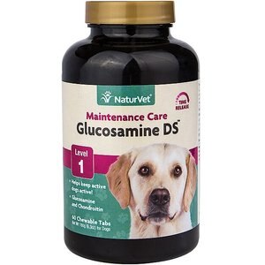 NaturVet Maintenance Care Glucosamine DS Chewable Tablets Joint Supplement for Dogs & Cats, 60 count