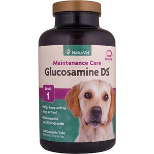 NaturVet Maintenance Care Glucosamine DS Chewable Tablets Joint Supplement for Dogs & Cats, 150 count