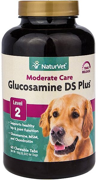 NaturVet Moderate Care Glucosamine DS Plus Chewable Tablets Joint Supplement for Dogs, 60 count slide 1 of 6