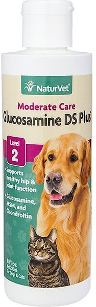 NaturVet Moderate Care Glucosamine DS Plus Liquid Joint Supplement for Cats & Dogs, 8-oz bottle slide 1 of 5