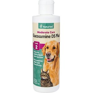 NaturVet Moderate Care Glucosamine DS Plus Liquid Joint Supplement for Cats & Dogs, 8-oz bottle
