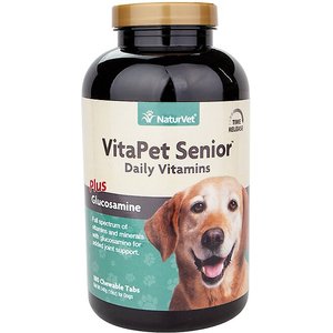 NaturVet VitaPet Senior Daily Vitamins Plus Glucosamine Dog Supplement, 180 count