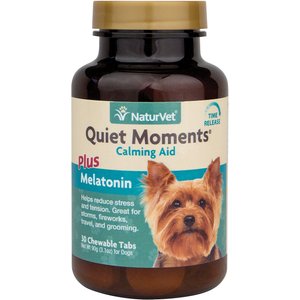 NaturVet Quiet Moments Chewable Tablets Calming Supplement for Dogs, 30 count