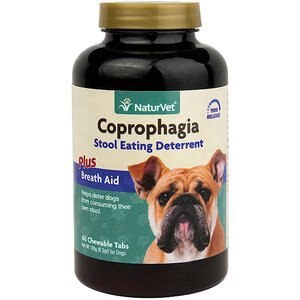 NaturVet Coprophagia Plus Breath Aid Tablets Coprophagia Supplement for Dogs, 60 count