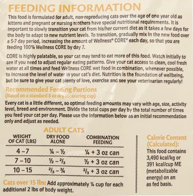 Show full view: Wellness CORE Grain-Free Indoor Formula Dry Cat Food, 12-lb bag slide 6 of 8