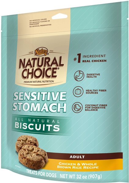 Nutro Natural Choice Sensitive Stomach Biscuits Adult Chicken Whole Brown Rice Recipe Dog Treats