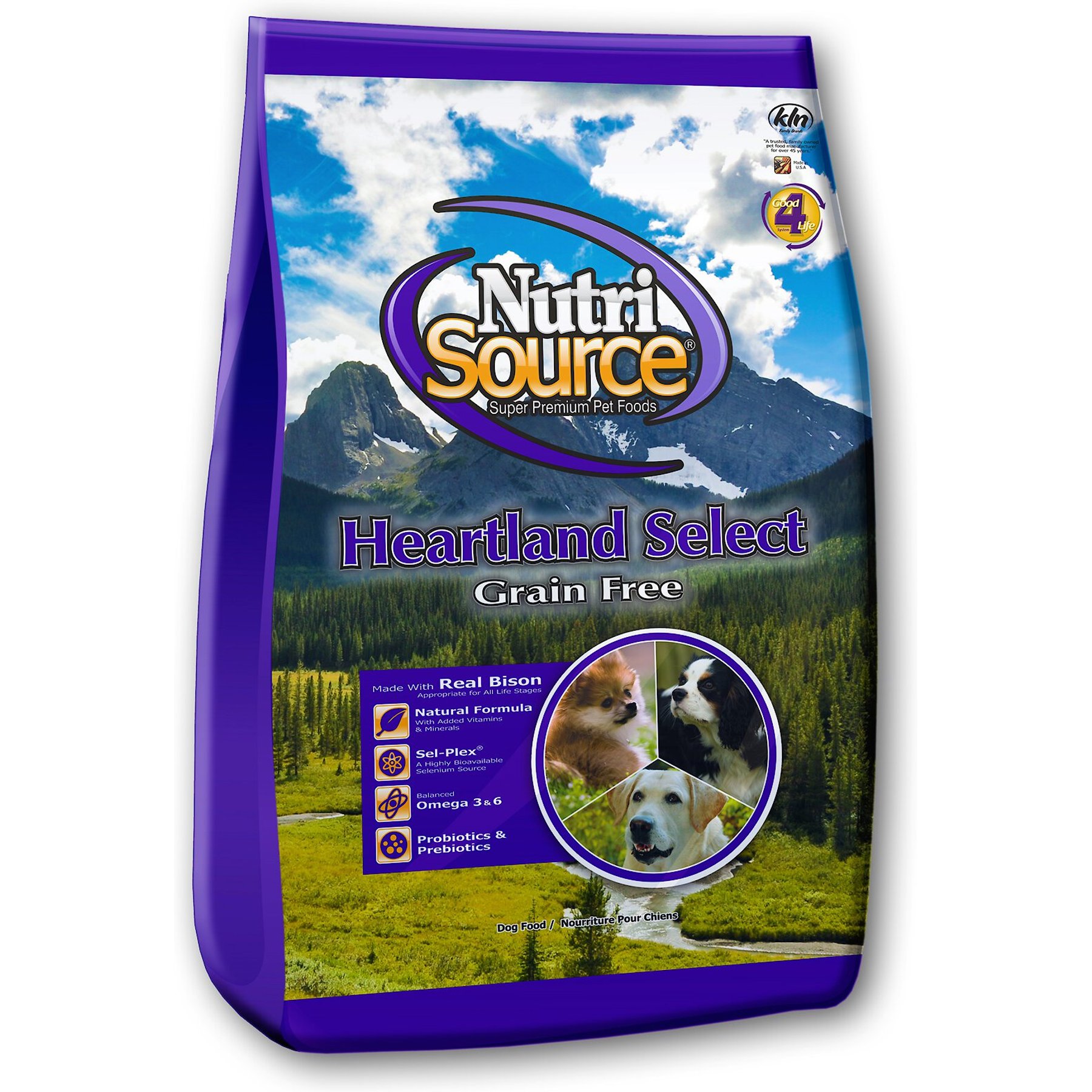 NUTRISOURCE Grain Free Heartland Select Formula Dry Dog Food 5 lb