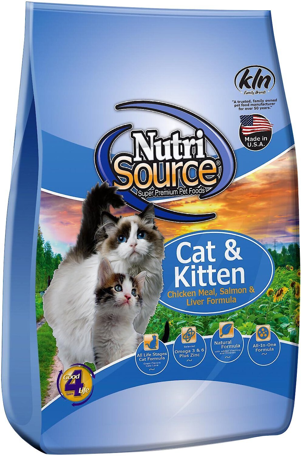 NUTRISOURCE Cat & Kitten Chicken Meal, Salmon & Liver Formula Dry Cat