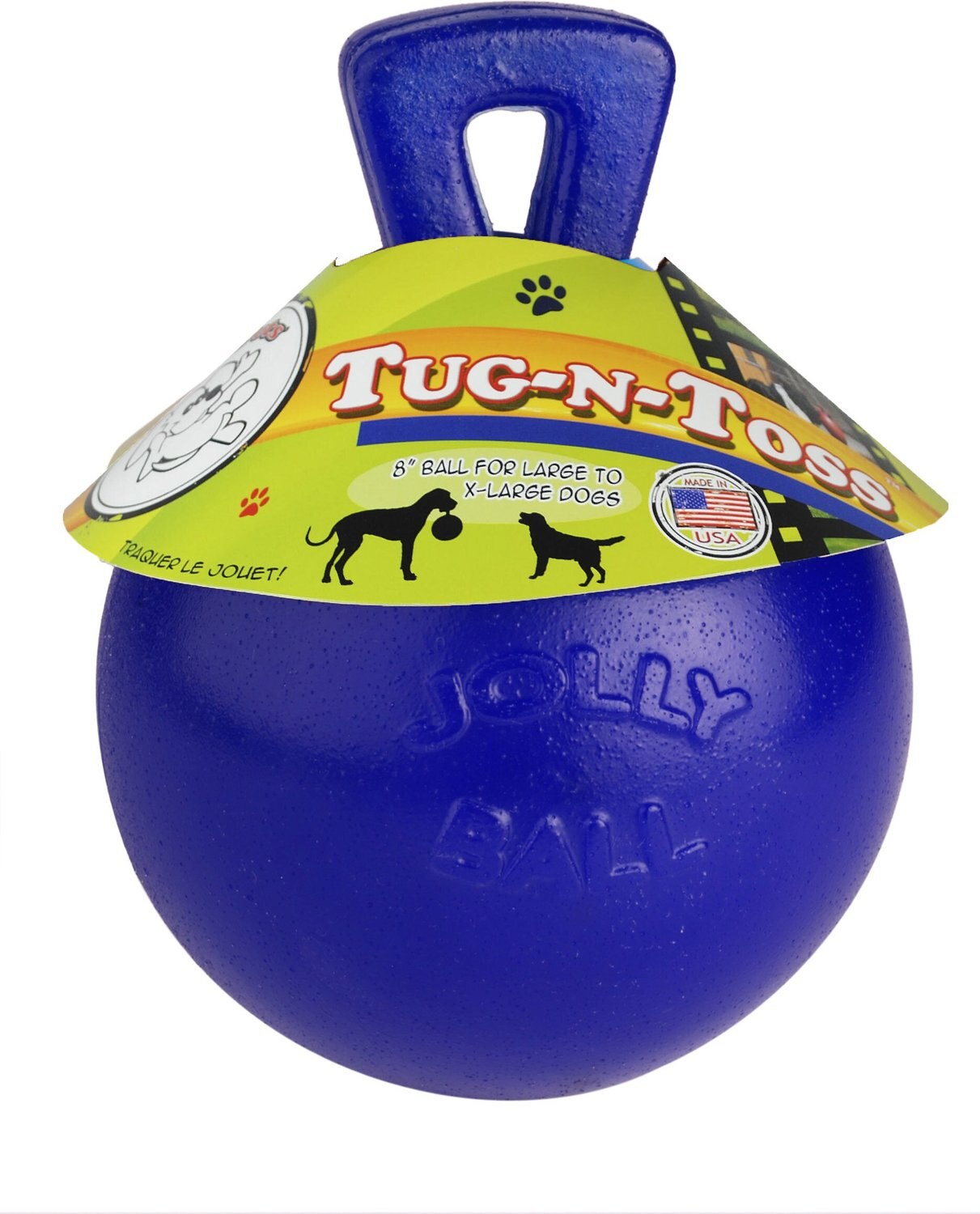 JOLLY PETS TugnToss Dog Toy, Blue, 8in