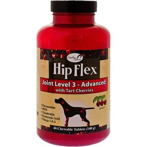 Overby Farm Hip Flex Joint Level 3 Advanced Care with Tart Cherries Dog Tablets, 40 count