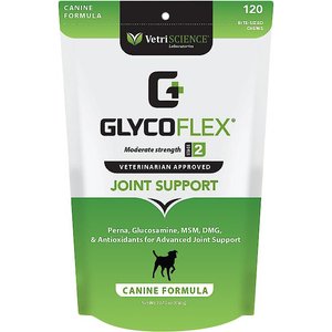 VetriScience GlycoFlex 2 Chicken Liver Flavored Soft Chews Joint Supplement for Dogs, 120 count