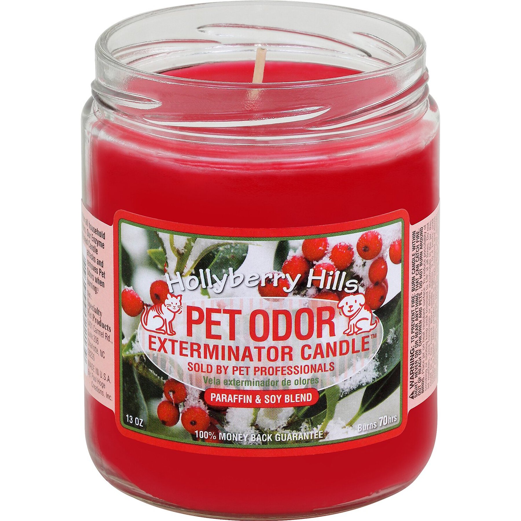 Pet Odor Exterminator Hollyberry Hills Deodorizing Candle, 13-oz jar