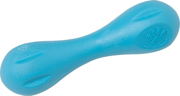 West Paw Zogoflex Hurley Tough Dog Chew Toy, Aqua Blue, Small slide 1 of 9