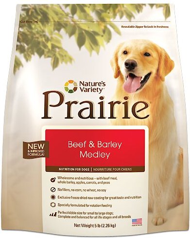 Nature s Variety Prairie Beef Barley Medley Dry Dog Food 5 lb bag