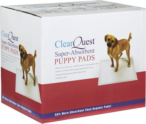 Discontinued CLEARQUEST SuperAbsorbent Puppy Pads, 150 count box