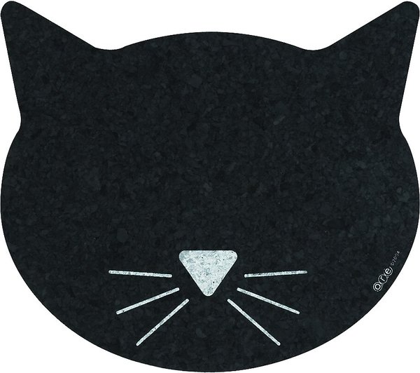 ORE Pet Recycled Rubber Black Cat Face Placemat slide 1 of 4