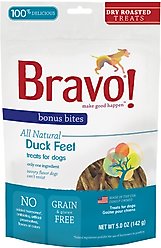 Bravo! Bonus Bites Duck Feet Dry-Roasted Freeze-Dried Dog Treats, 5-oz bag