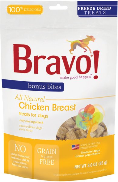 BRAVO Bonus Bites Chicken Breast Freeze Dried Dog Treats 3 oz