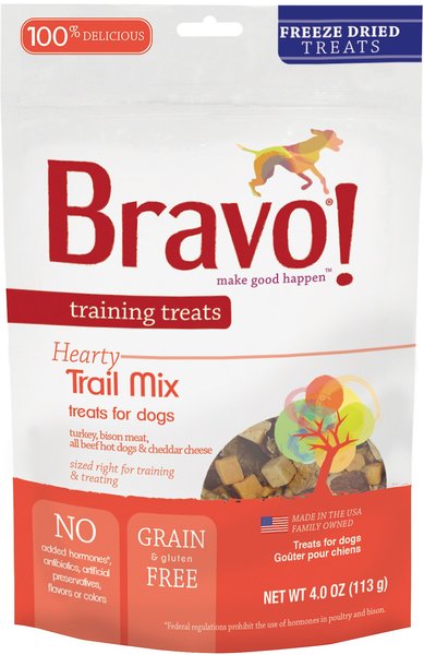 BRAVO Training Treats Trail Mix Freeze Dried Dog Treats 4 oz bag