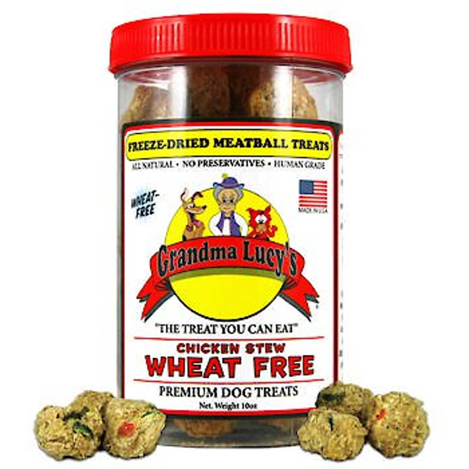 Grandma Lucy's Freeze-Dried Meatballs Chicken Stew Dog Treats, 10-oz jar